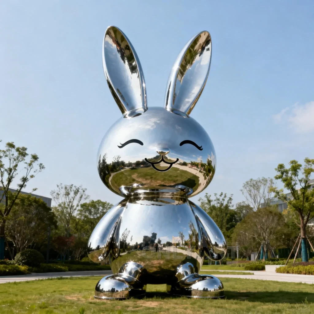 Cartoon Metal Rabbit Garden Ornament