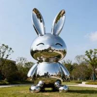 Cartoon Metal Rabbit Garden Ornament