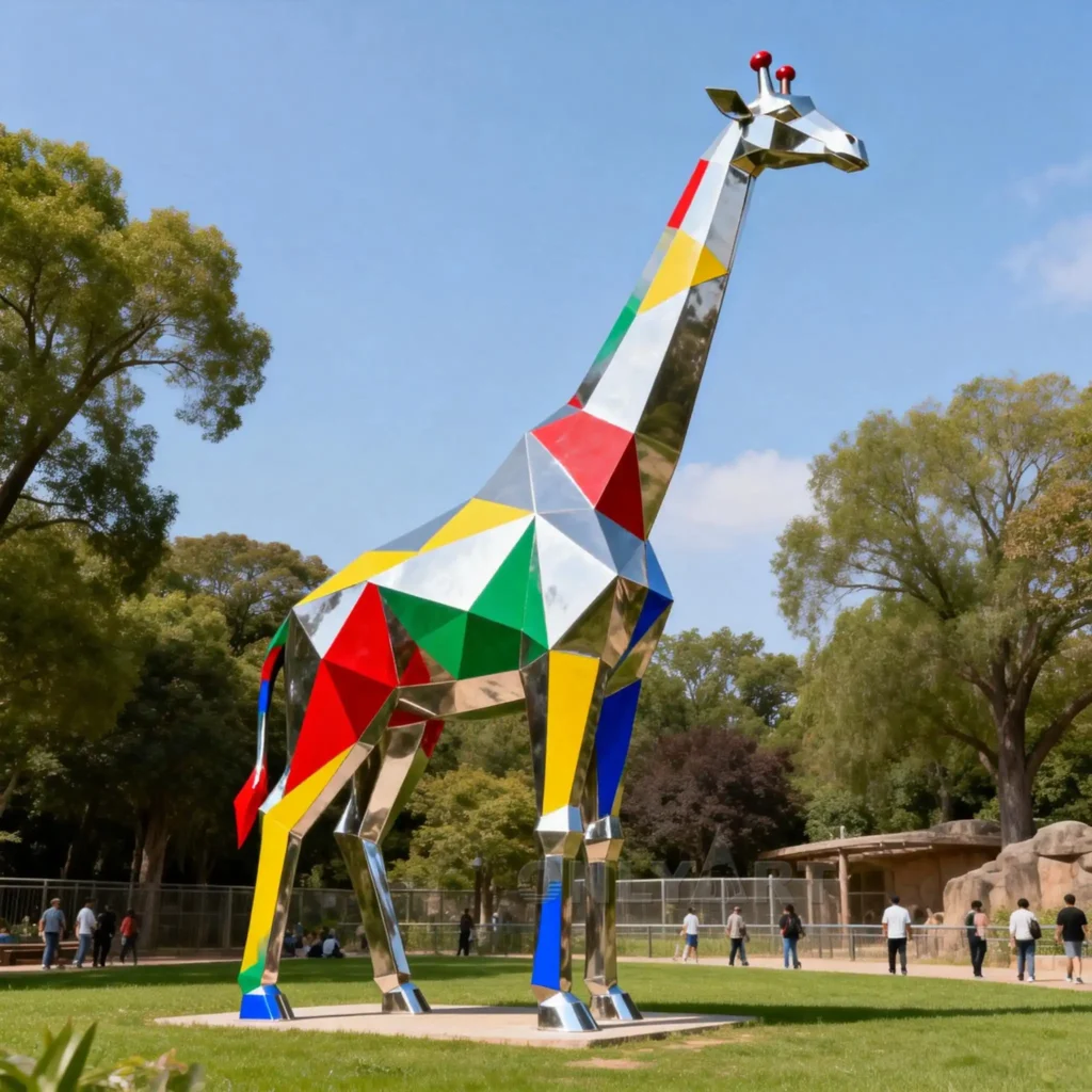 Colorful Large Giraffe Sculpture