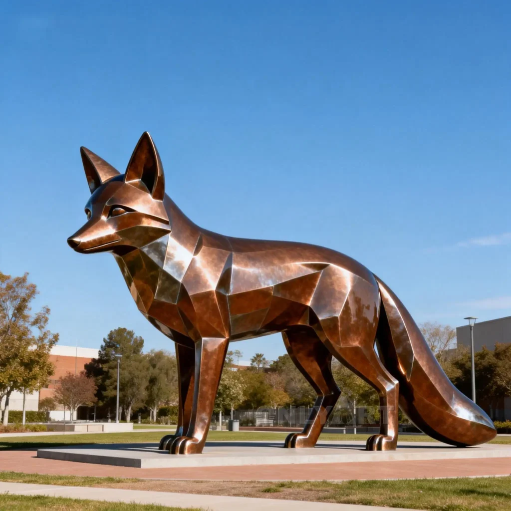 Corten Steel Metal Giant Fox Statue