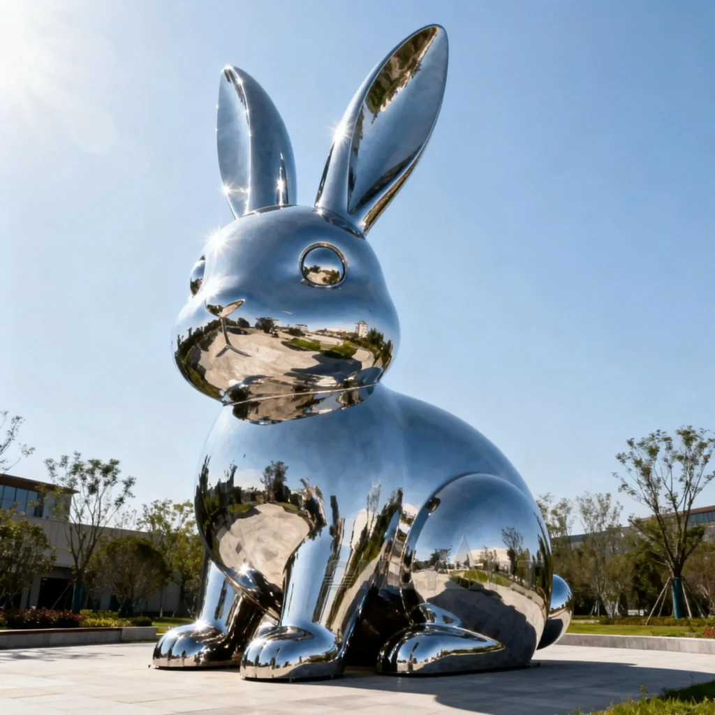 Custom Metal Big Bunny Statue