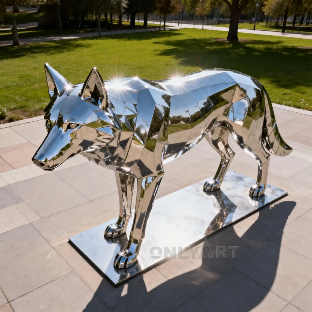 Custom Metal Outdoor Wolf Statue