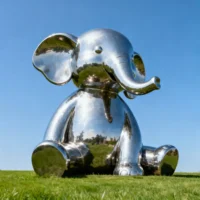 Cute Sitting Abstract Elephant Sculpture