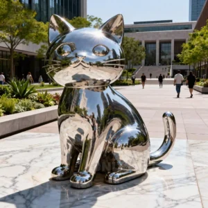 Funny Cartoon Cat Art Sculptures
