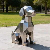Garden Geometric Welded Dog Sculpture