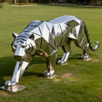 Geometric Big Tiger Statue For Garden