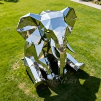 Geometric Elephant Yard Statue