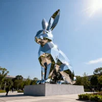 Geometric Large Rabbit Garden Statue
