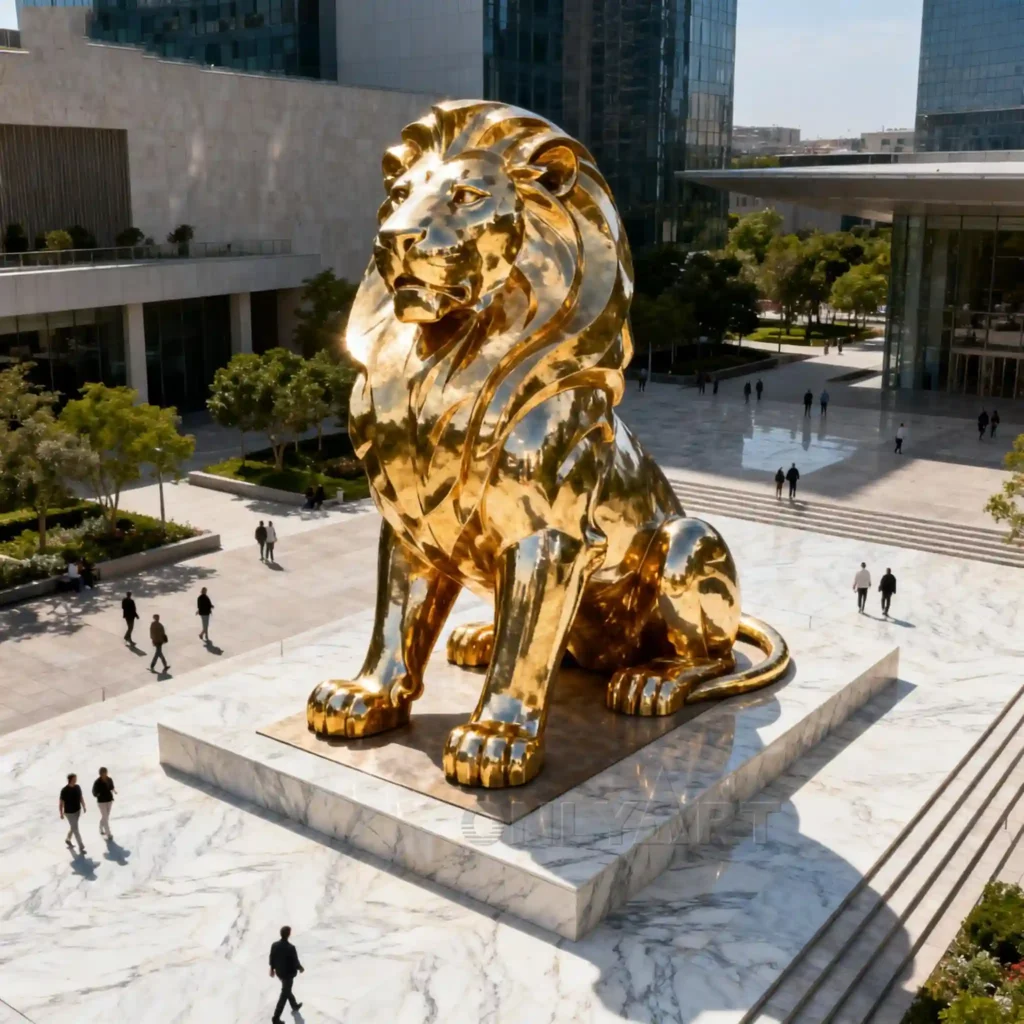 Giant Gold Lion Statue For Sale