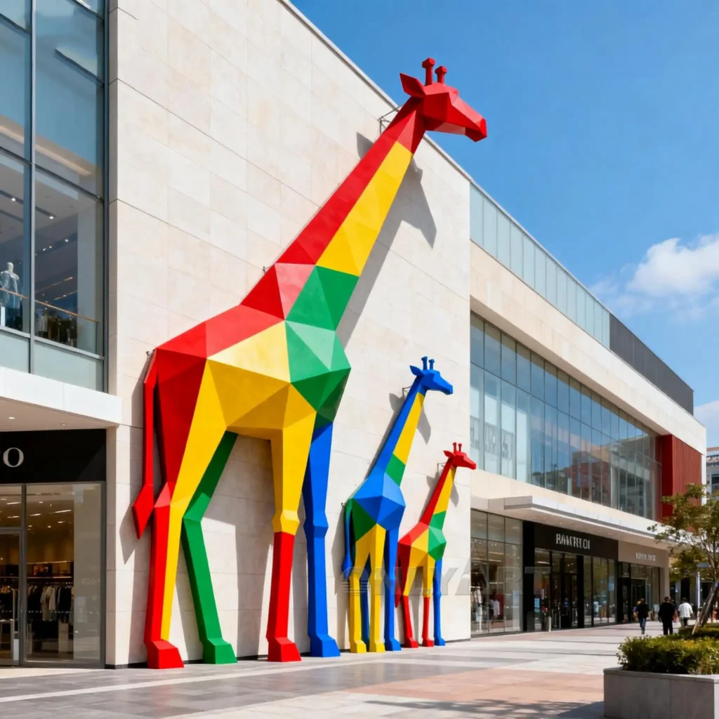 Giraffe Cartoon Geometric Sculpture