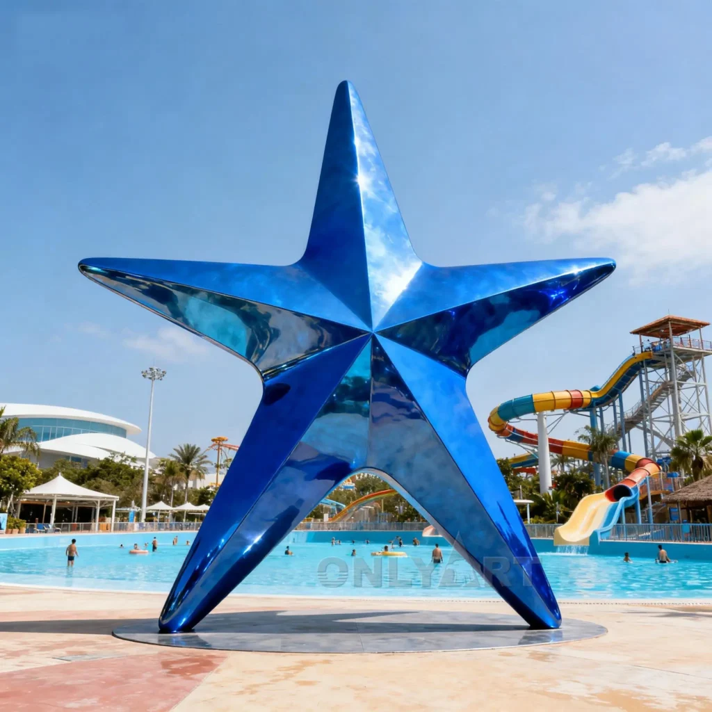 Large Blue Starfish Sculpture