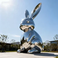 Large Fat Standing Rabbit Statue