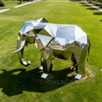Large Geometric Elephant Statue