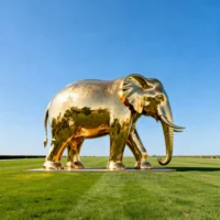 Large Gold Elephant Statue