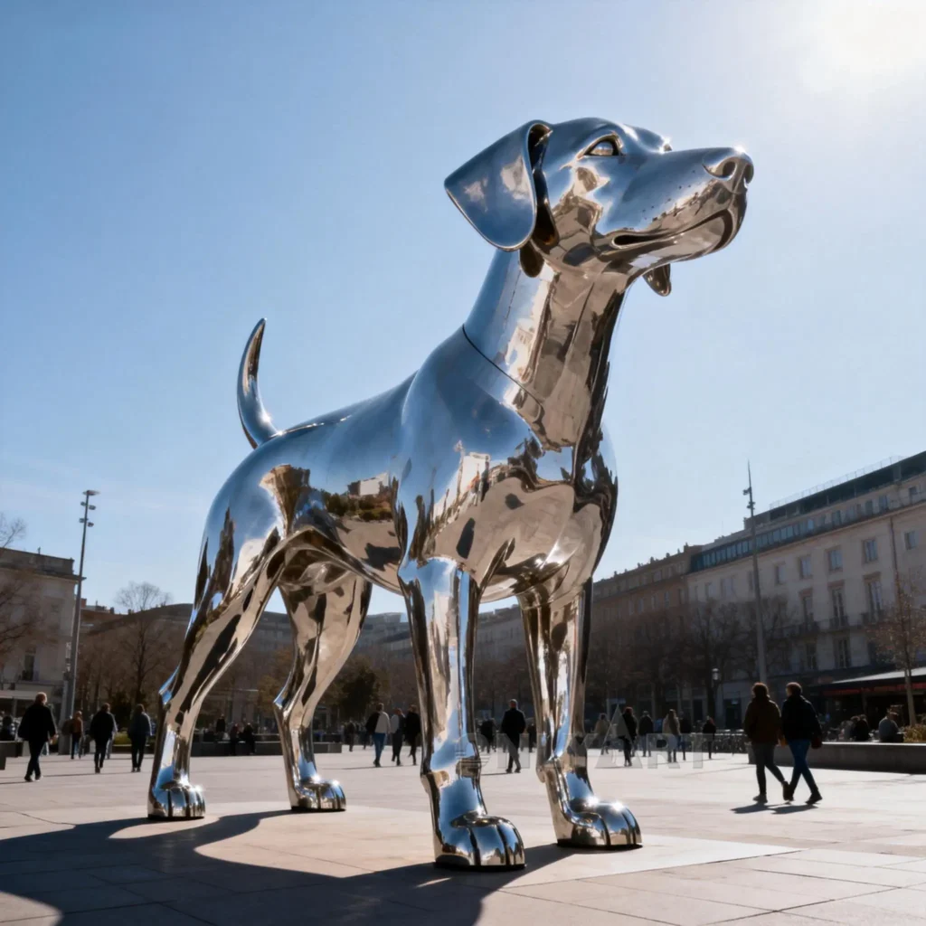 Large Metal Dog Sculpture