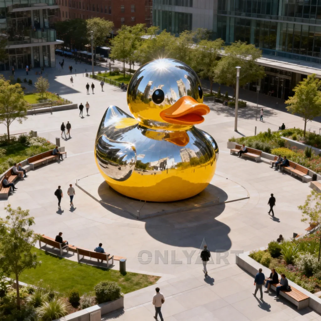 Large Metal Duck Garden Statue Lawn Ornaments