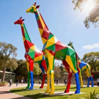 Large Metal Giraffe Sculptures For Sale