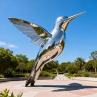 Large Metal Hummingbird Sculpture