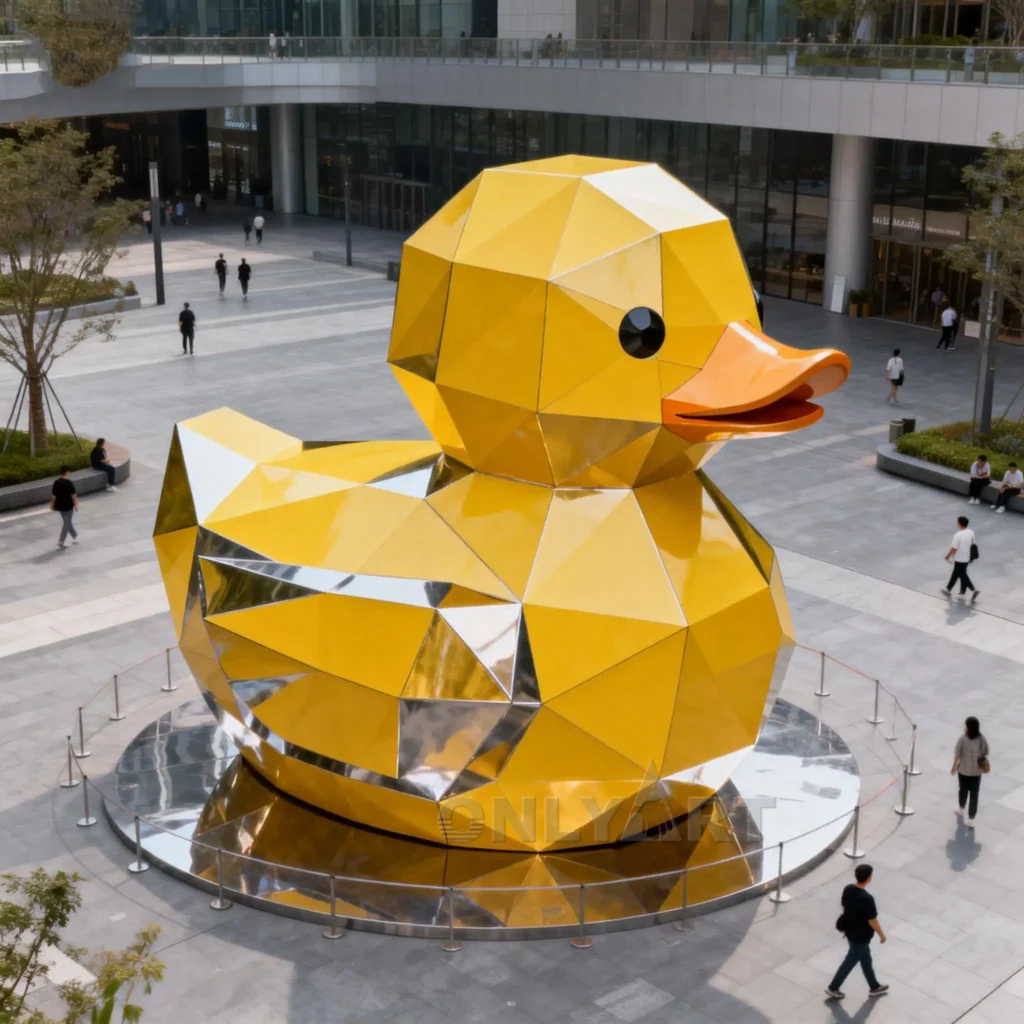 Large Metal Rubber Duck Statue