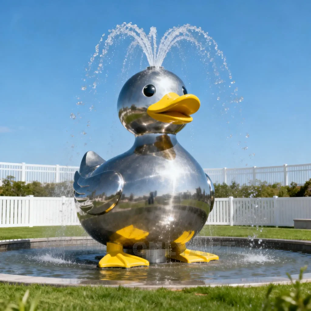 Large Metal Rubber Duck Water Fountain