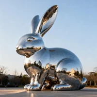 Large Rabbit Metal Sculpture