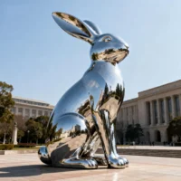 Large Stainless Steel Bunny Sculpture