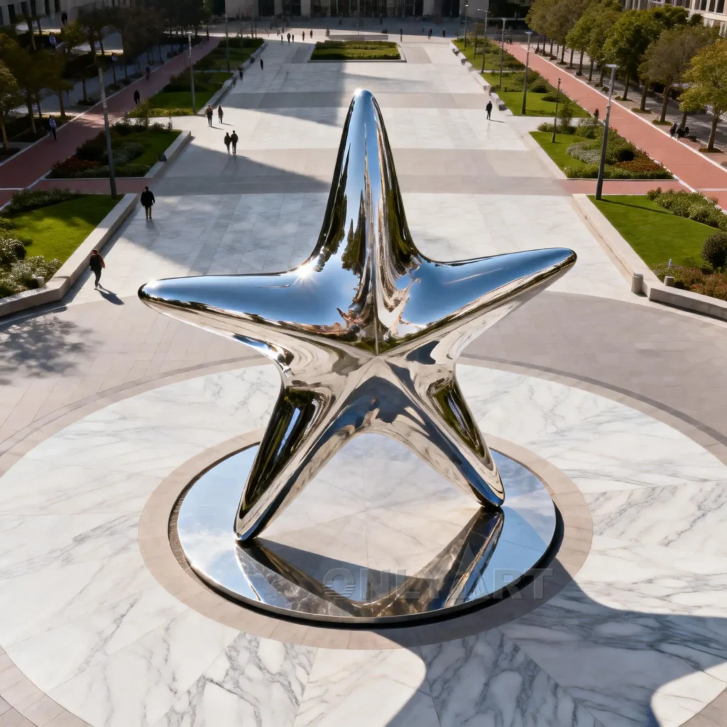Large Starfish Sculpture On Stand