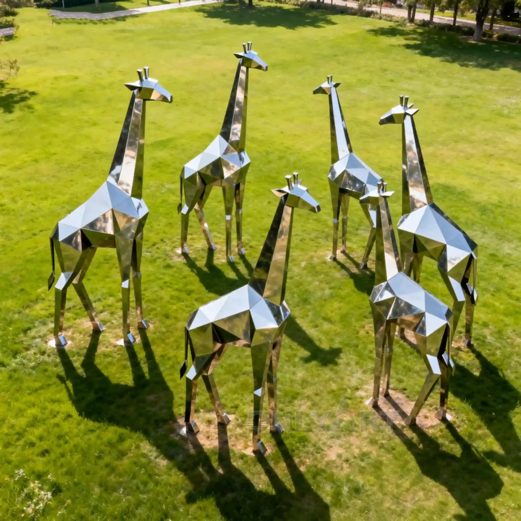 Large Steel Giraffe Sculpture For Sale