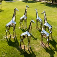 Large Steel Giraffe Sculpture For Sale