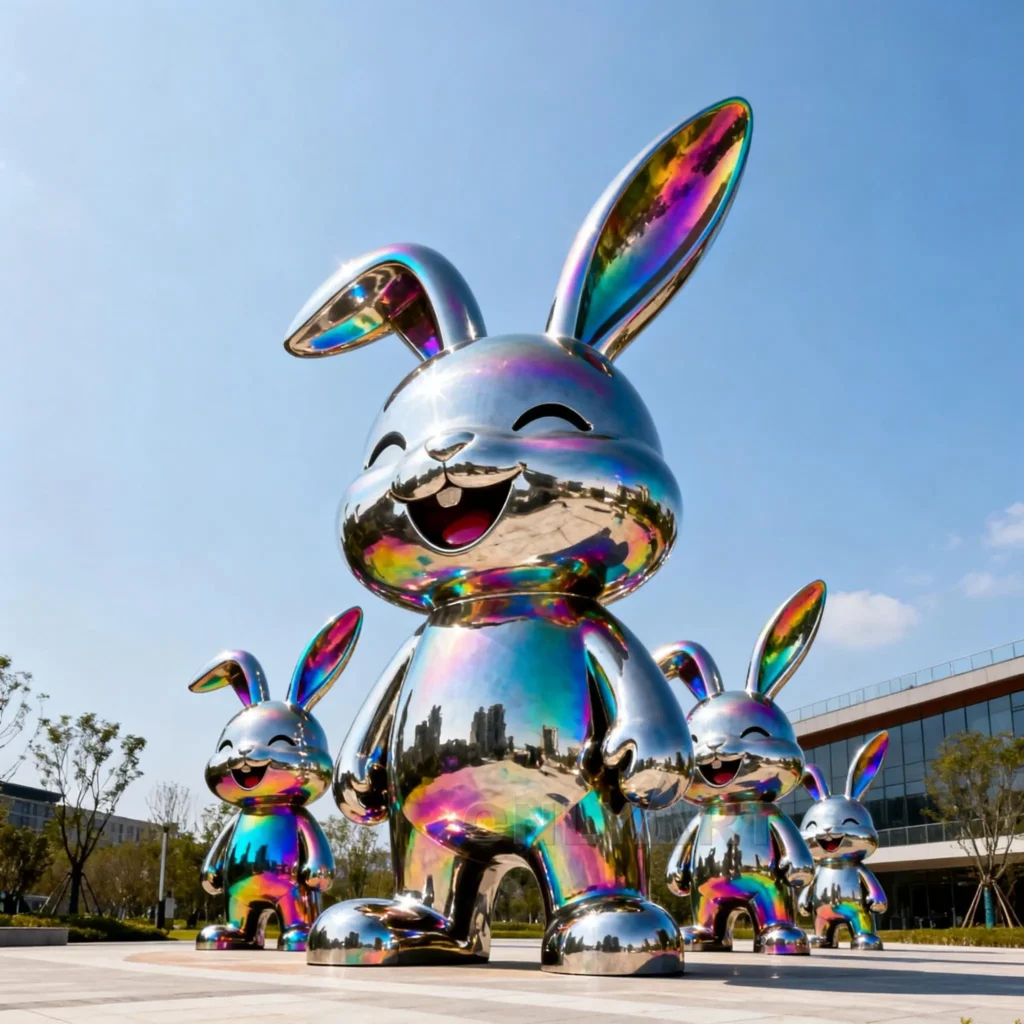 Laughing Rabbit Art Sculpture