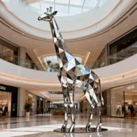Metal 6 Foot Giraffe Statue