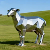 Metal Full Size Sheep Statue