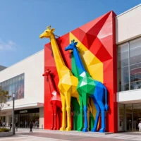 Metal Giraffe Wall Sculpture