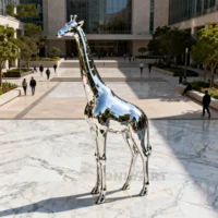 Metal Giraffe Yard Art Sculpture