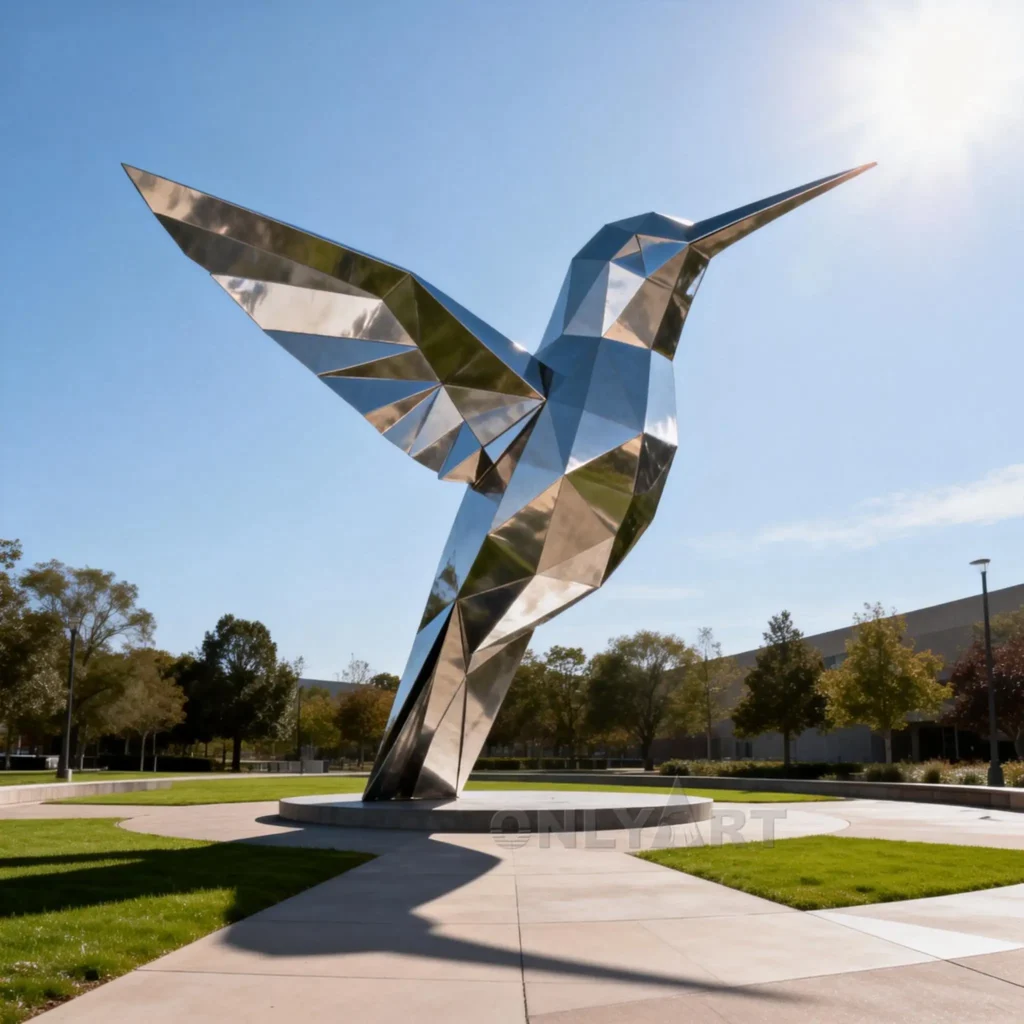 Metal Hummingbird Yard Art Bird Sculpture