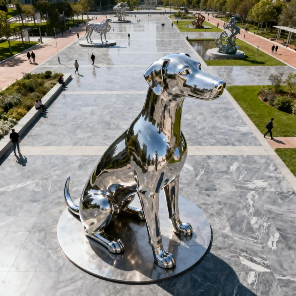 Metal Large Dog Statue For Outside