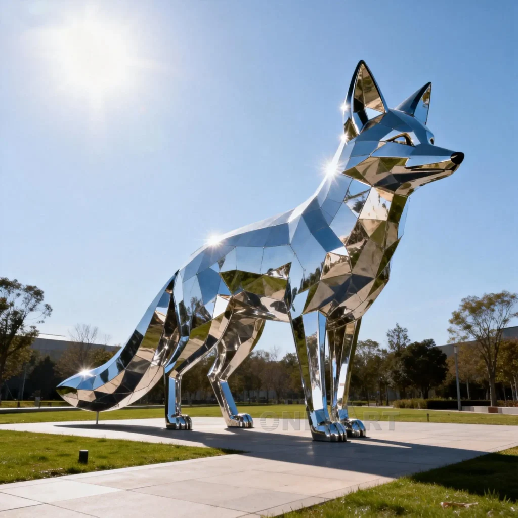 Metal Large Fox Garden Statue