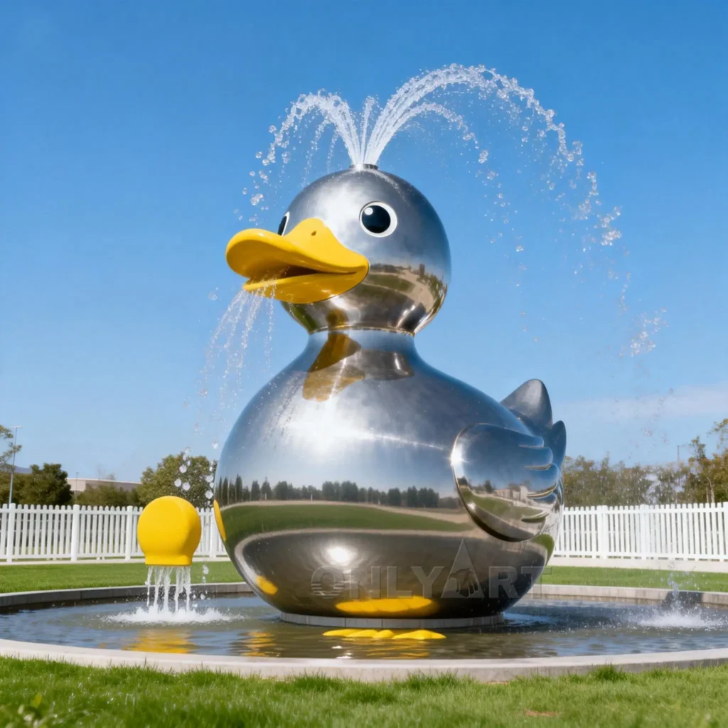 Metal Rubber Duck Water Feature