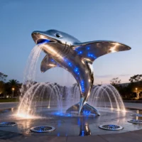 Metal Stingray Sculpture Fountain