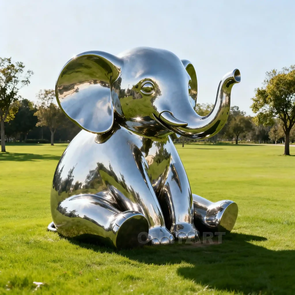 Modern Elephant Statue Yard Art