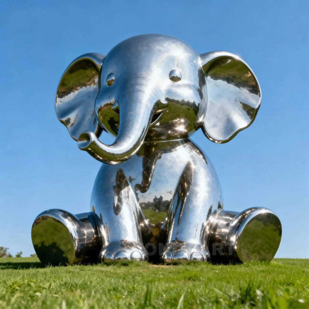 Outdoor Cute Elephant Statue