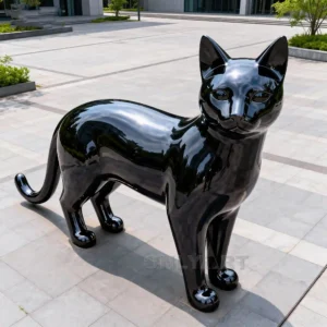 Outdoor Garden Black Cat Statue