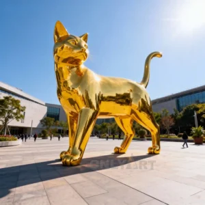 Outdoor Garden Chinese Gold Cat Sculpture