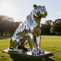 Outdoor Garden Metal Cute Tiger Statue