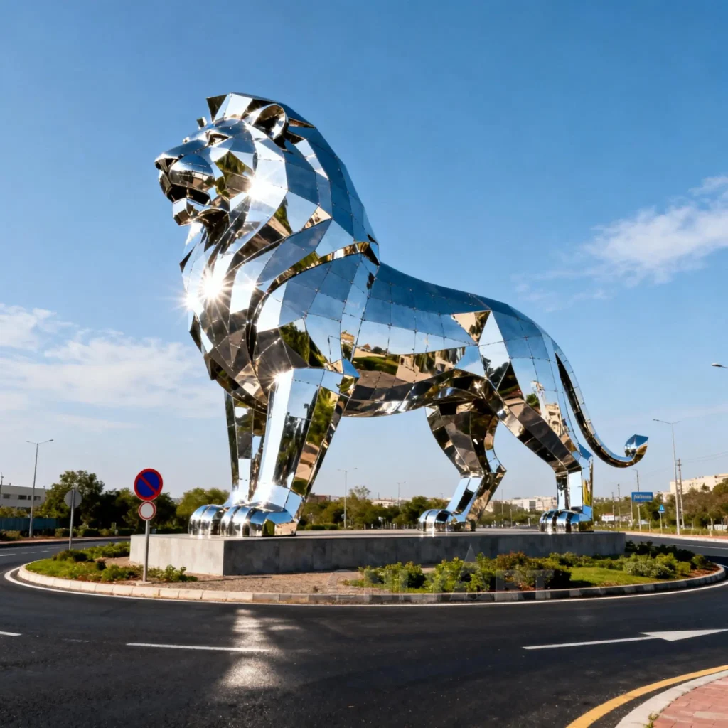 Outdoor Large Lion Metal Sculpture