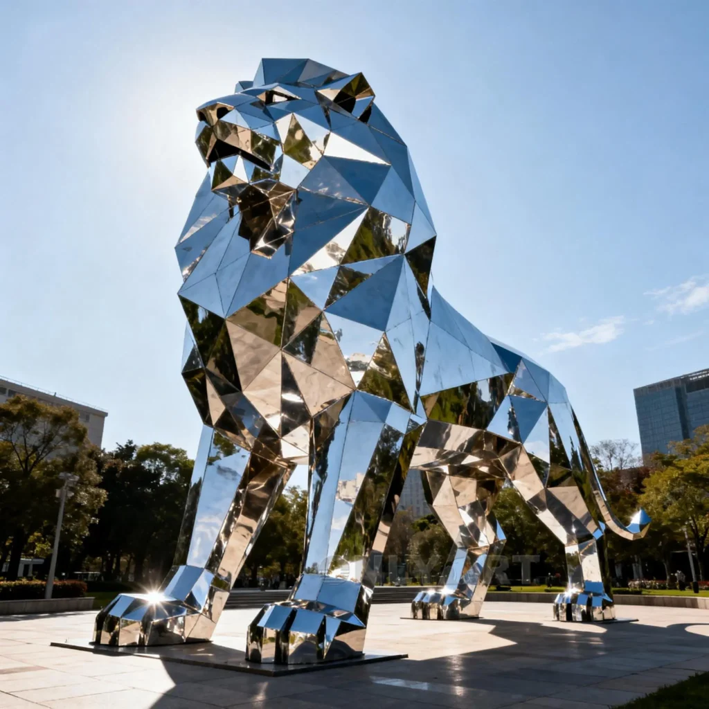 Outdoor Large Roaring Lion Statue