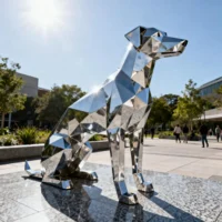 Outdoor Metal Dog Garden Art Statue