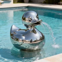 Outdoor Yard Duck Statue Metal Fountain