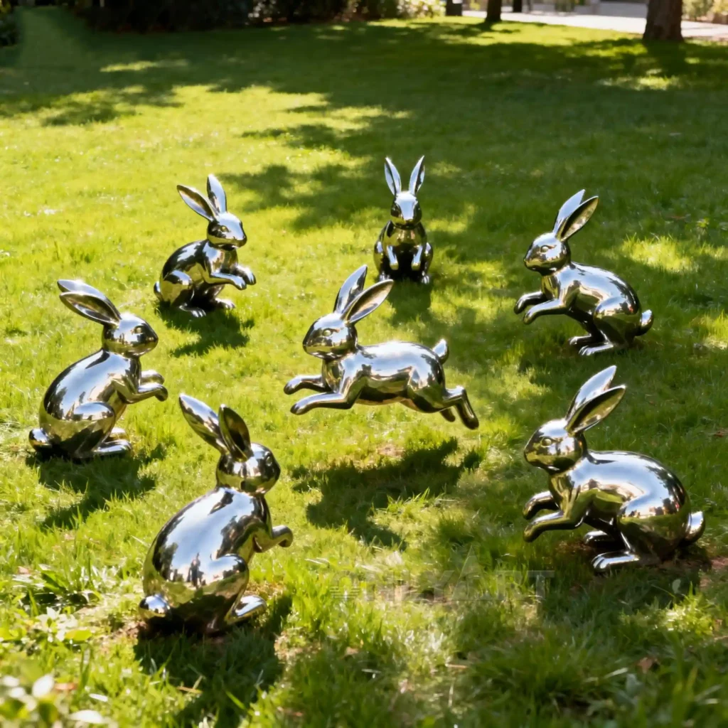 Stainless Steel Bunny Statue