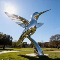 Stainless Steel Hummingbird Metal Sculpture